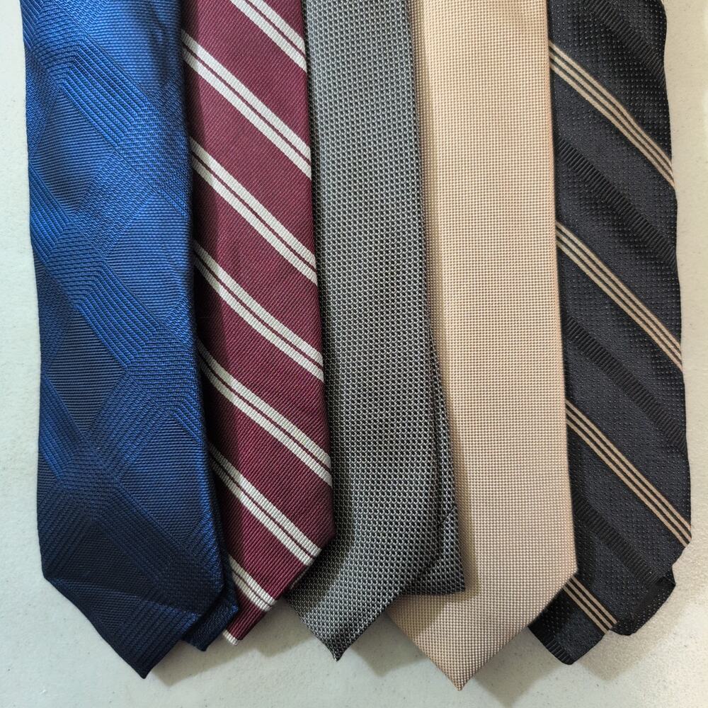 Executive Business Professional Office Tie Lot 5 100% Pure Silk Classic Neckties